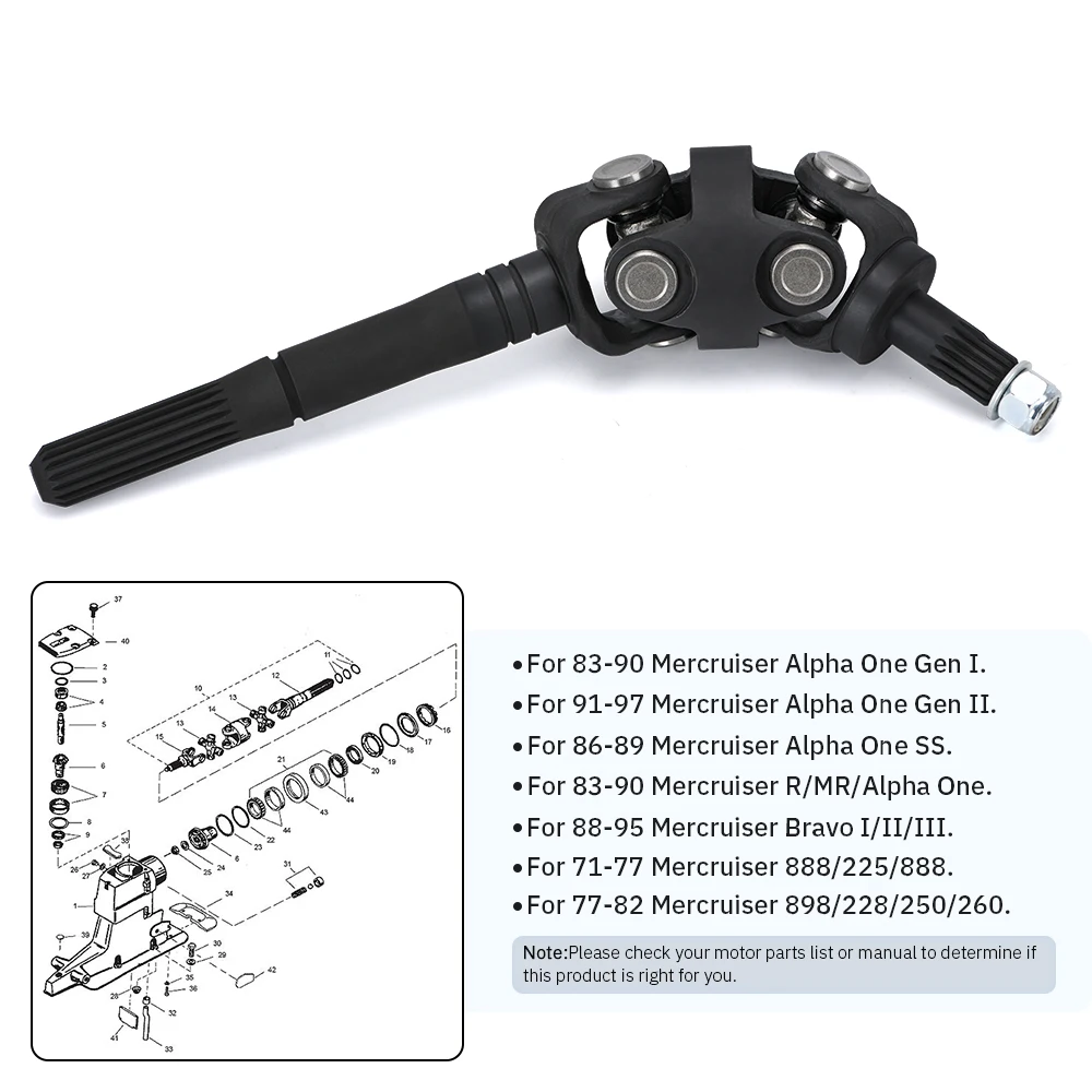 WLR 814819 A2 Полный универсальный шарнир в сборе Yoke 9-9/16 дюймов для Mercruiser Alpha I Gen II Stern