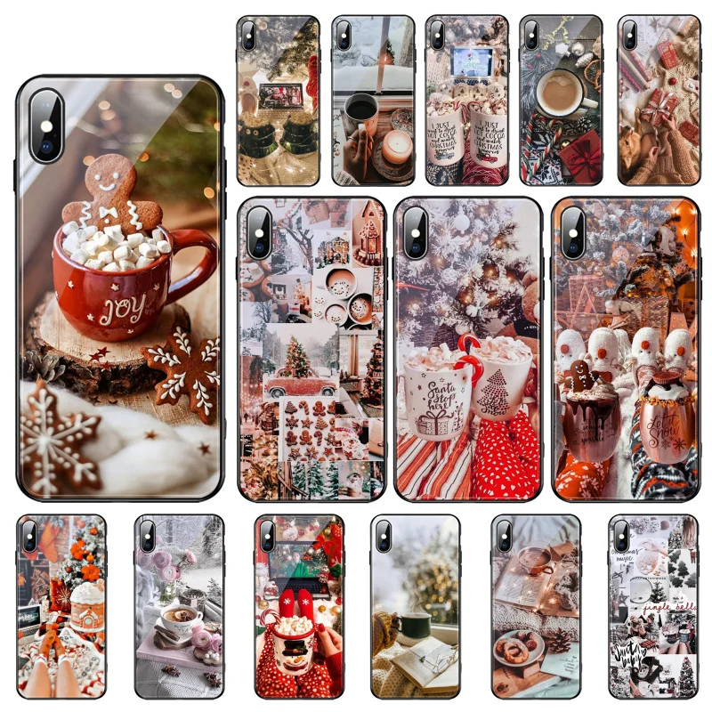 

Winter Coffee Christmas Vibe Funda Cell phone case For iphone 13 Pro Max 12 11 Pro Max XS XR X 8 7 Plus SE2 Mobile Phones Case