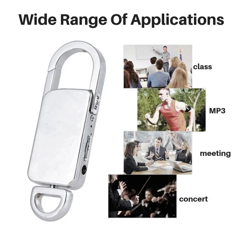 

Keychain Type Voice Recorder Hd Noise Reduction Voice Activated Recording Audio Sound Dictaphone Mp3 Player