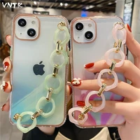 fashion colorful marbling chain wristband girl soft case for iphone 11 12 13 pro max 7 8 plus xr x xs se 2 female cover fundas