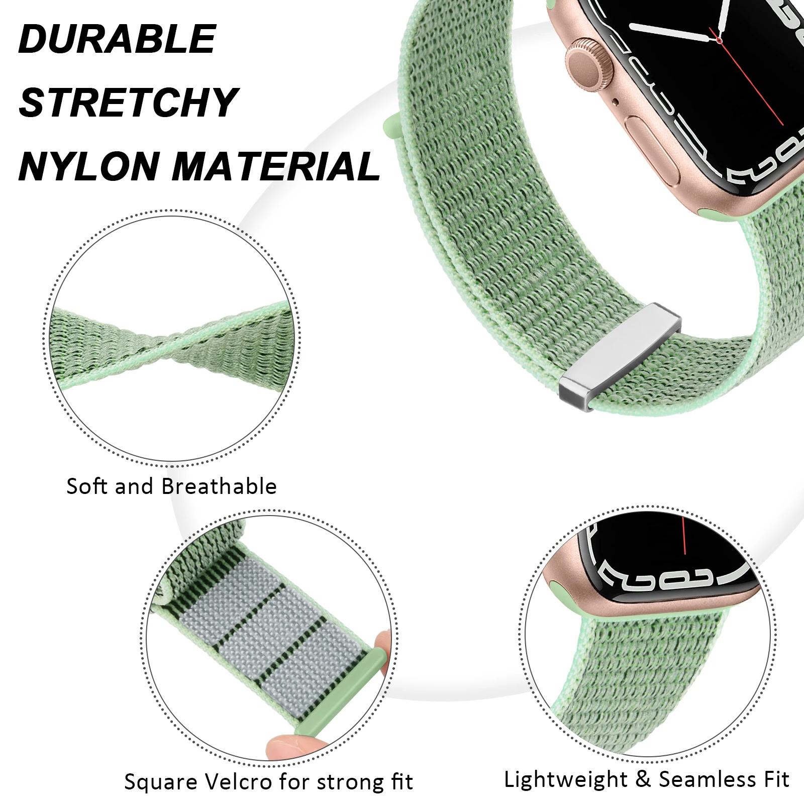 Watchband Bracelet For iWatch Ultra 8 7 6 5 4 3 2 1 SE Strap Nylon Loop Strap For Apple Watch Band 41mm 45mm 38mm 42mm 40mm 44mm