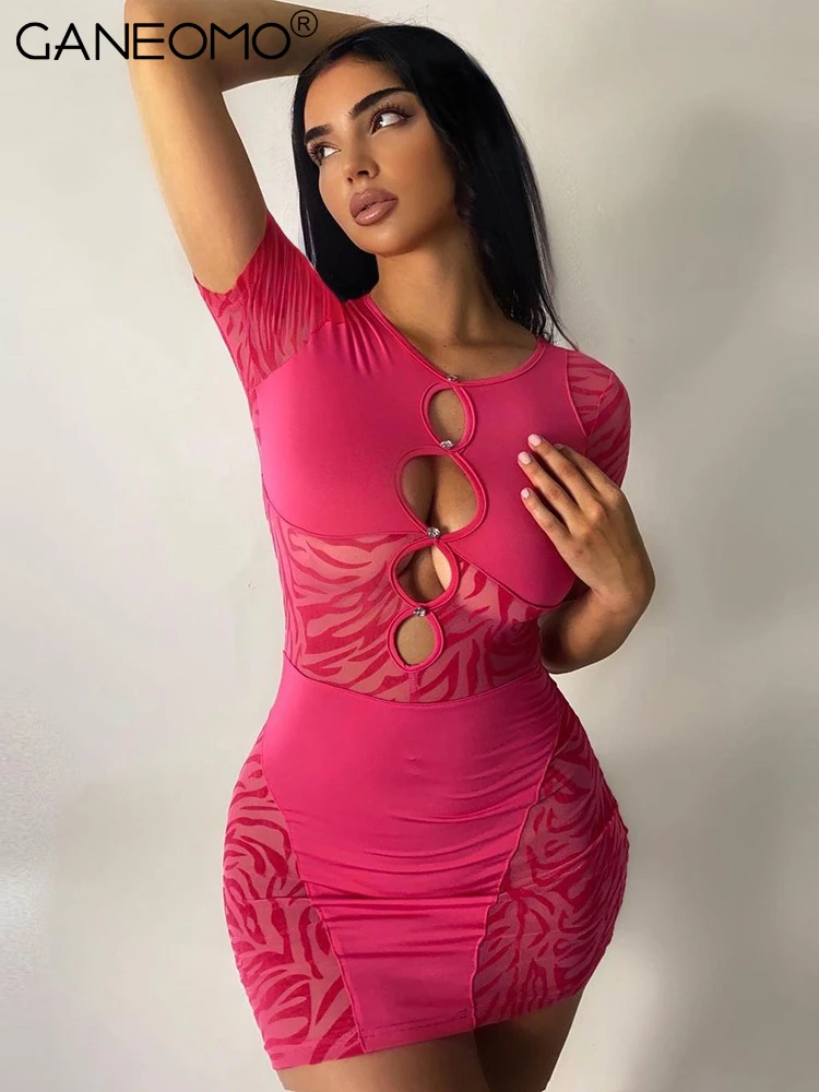 

Облегающее прозрачное откровенное Тюлевое мини-платье, женское элегантное сексуальное летнее платье-рубашка, ажурные короткие платья, жен...