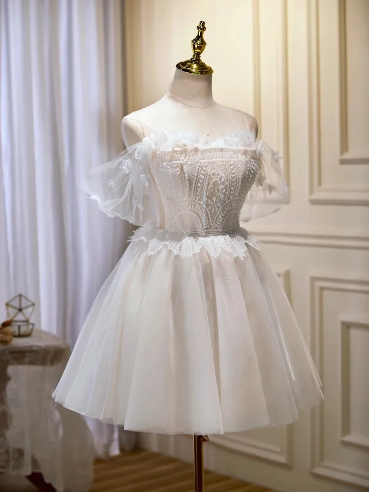 

Ashely Alsa Short Prom Dresses Off Shoulder Lace A Line Sexy Girls Cocktail Party Dress Homcoming Graduation Gowns Vestidos