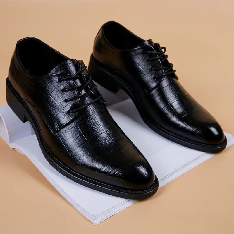 

New Black Men Suit Shoes Party Men's Dress Shoes Italian Leather Zapatos Hombre Formal Shoes Men Office Sapato Social Masculino