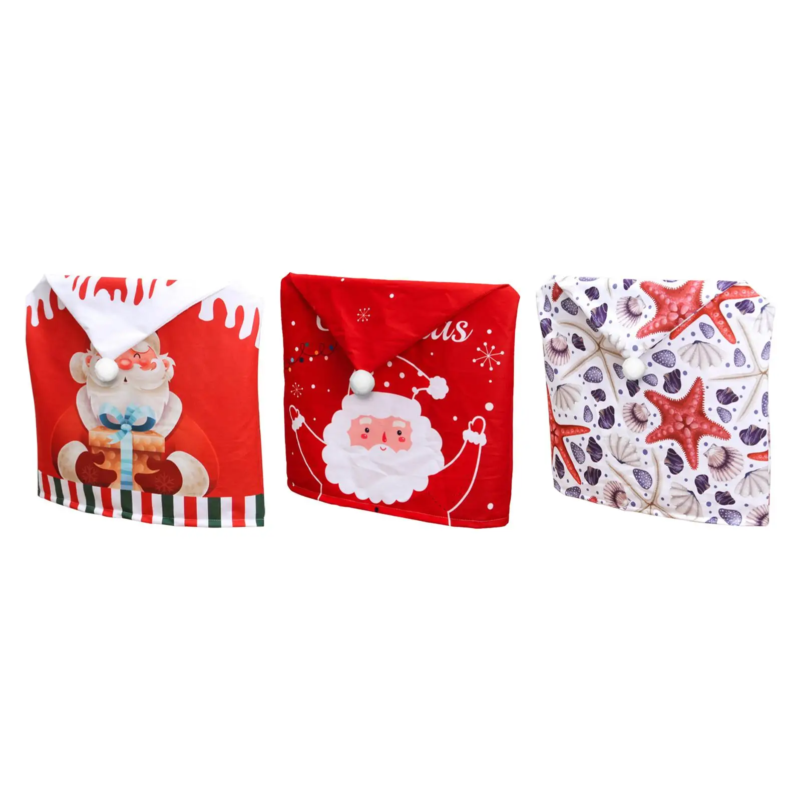 

Чехлы на спинку стула для рождественской вечевечерние, Рождественское украшение, мягкие чехлы на стулья с шапкой Санта-Клауса, праздничное ...