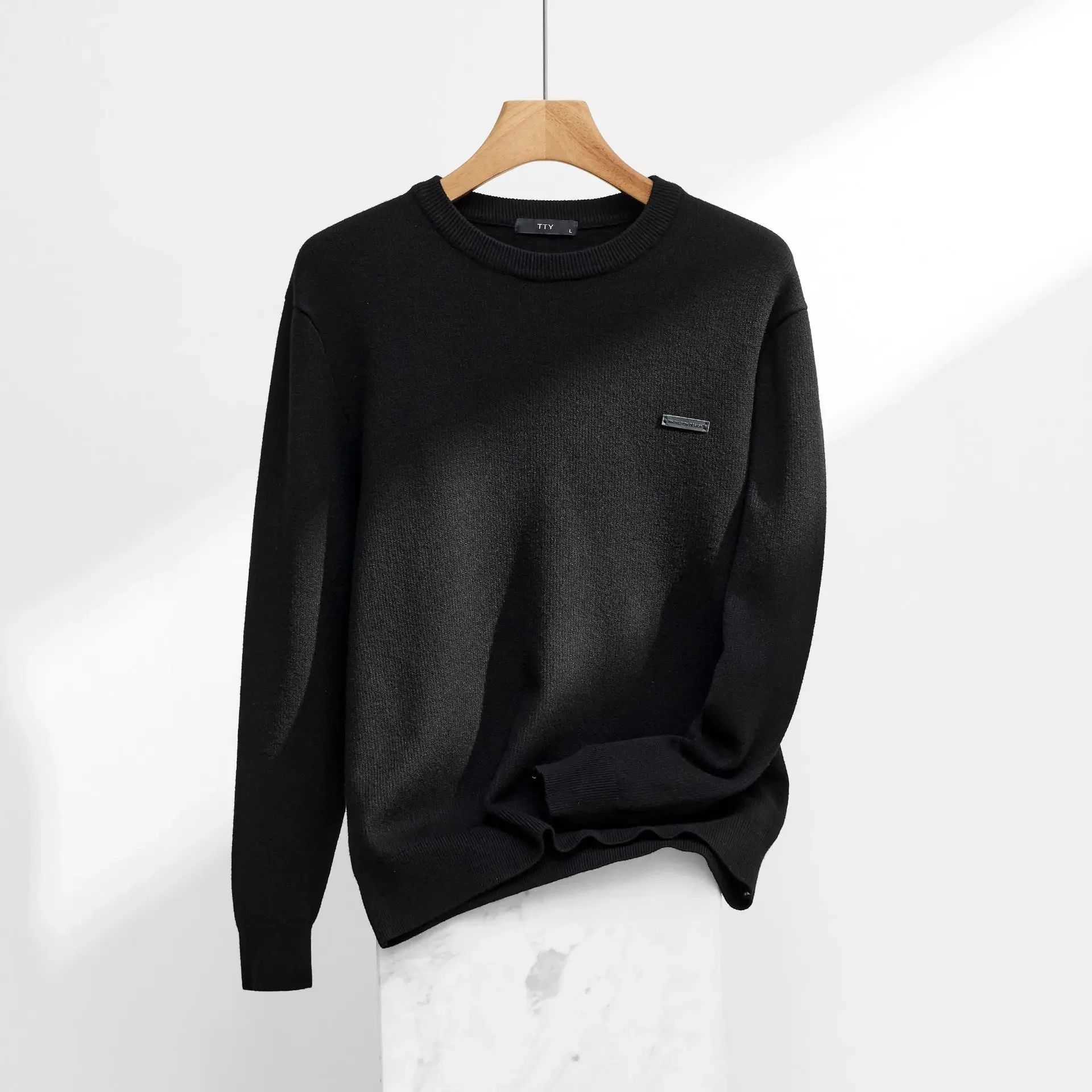 Men's Round Neck Sweater Idle Style Loose-Fit Japanese Knitted TopJacket Base Layer Casual Scene Suitable For Autumn Winter 2024