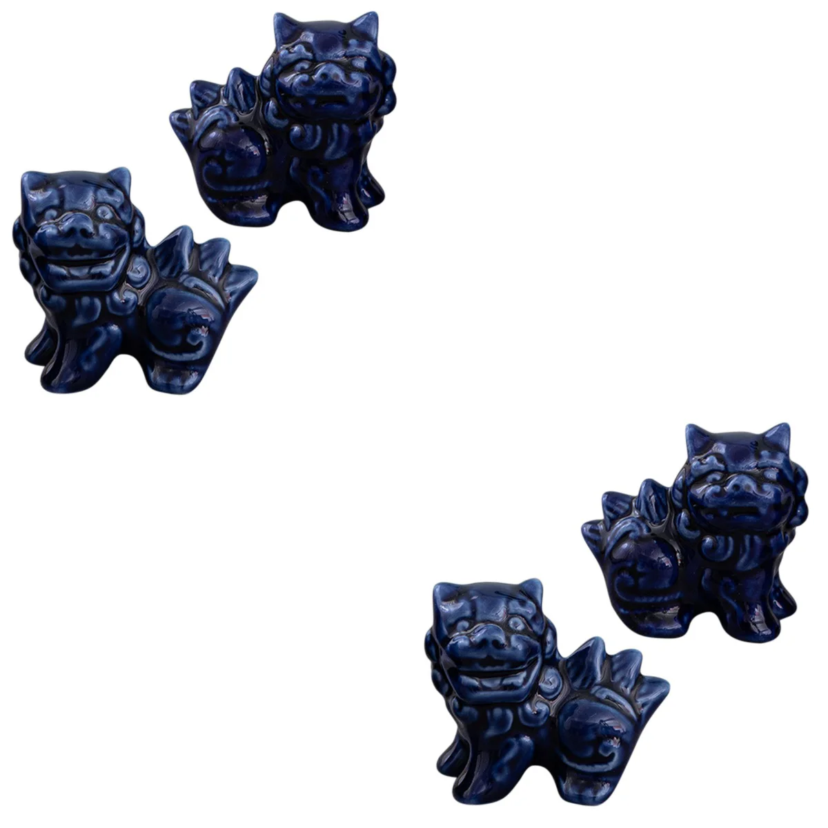 

4 Pcs Luck Animal Decorations Ceramic Animal Statue Animals Statue Ceramic Crafts