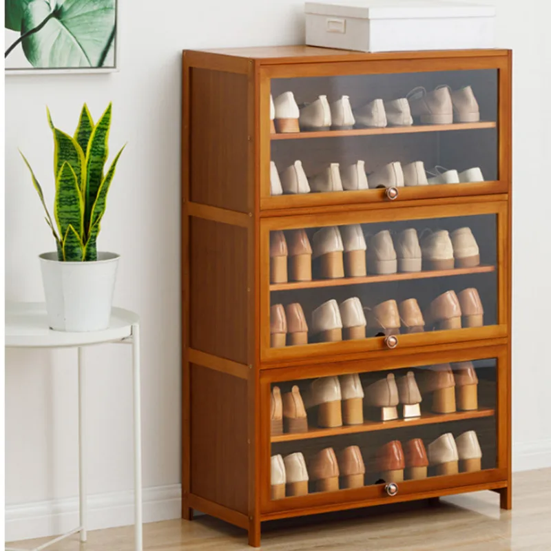 

Multifunctional Shoes Organizers Transparent Flip Door Storage Shoe Sealed Design Store Shoes Convenient Handle Shoe Container