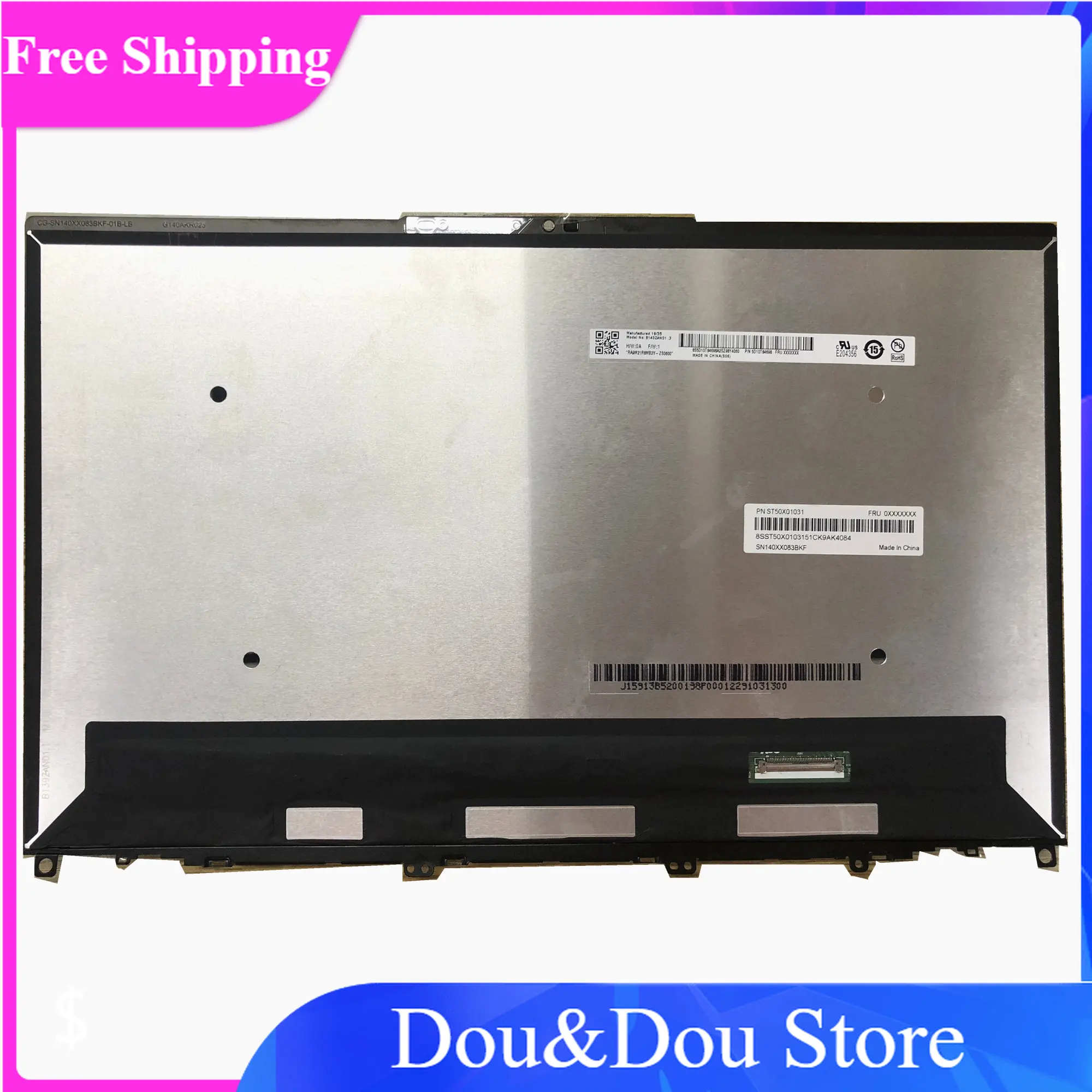 

B140ZAN01.3 14.0'' UHD 3840*2160 LCD Screen Digitizer Assembly For Lenovo PN: 5D10T84598 With No Frame