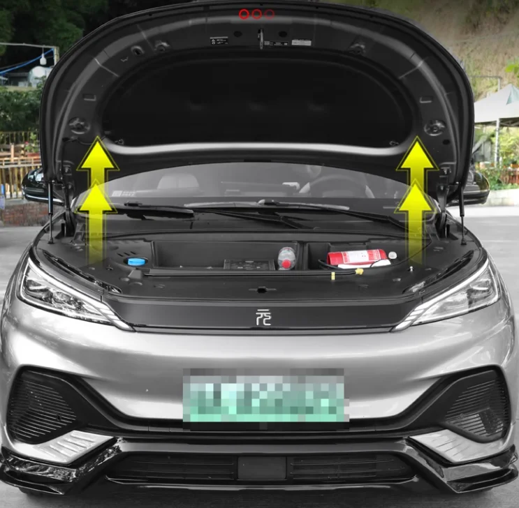 Фото 1 комплект газовых стоек для BYD Atto 3 Yuan Plus 2022-настоящее время, передний капот, модификация подъемной опоры, демпфер, амортизатор, опорные стержни №1