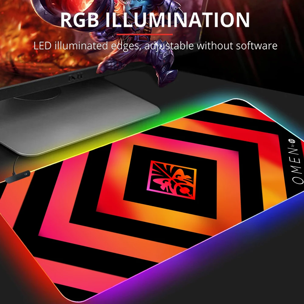 

RGB Hp Omen Mousepad Anime Large Gaming XXL Mouse Pad Mausepad Computer Mat Mause Pad Keyboards Mat LED Mausepad Tapis De Souris