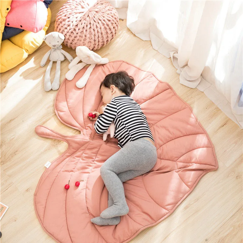 Baby Play Mat Cotton Leaf Leaves Blanket Soft Rugs Crawling Pad Child Crawling Blanket Infant Toddler Play Mats Room Decoration