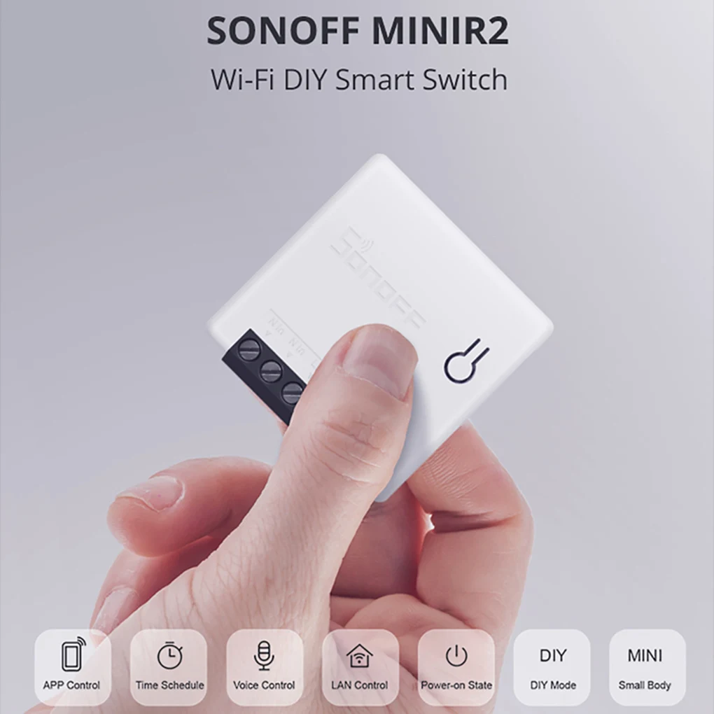 

SONOFF MINIR2 Two Way Switch Mini Wifi Smart Home Swcith Wireless Remote Control Switch Works with eWelink Alexa Google Home