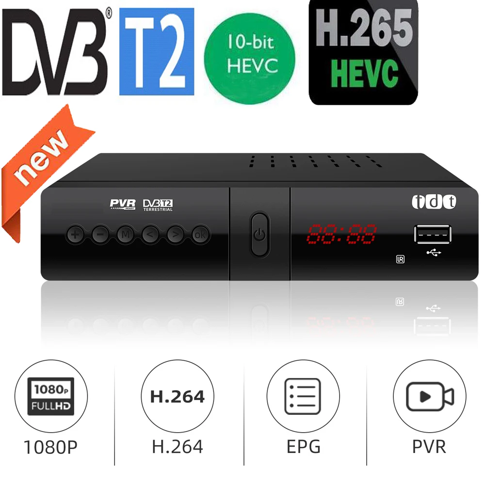 

H265 Hevc New Dvb T2 Tv Receive Decoder With Dolby ac3 Hevc 10Bit H265 Updated From DVB-T