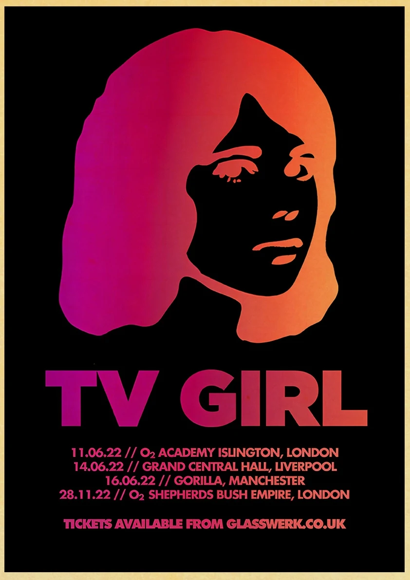 TV Girl постер ностальгия Harajuku печать на крафтовой бумаге украшение для салона