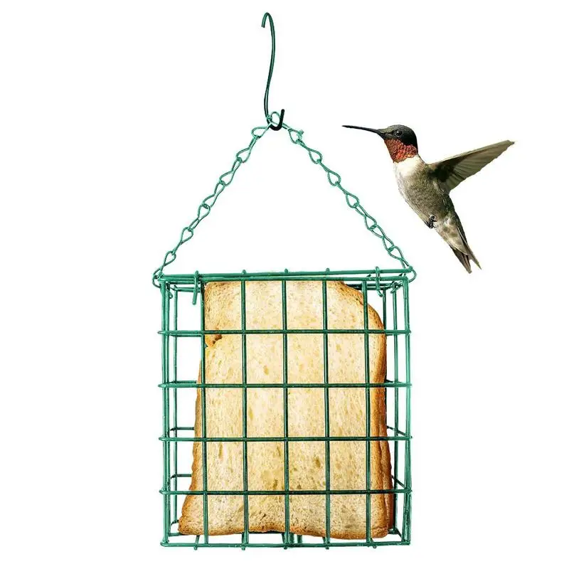 Container For Outdoor Hanging Bread Capacity Feeding Device For Use With Suet Cakes Seed Cakes Mealworm