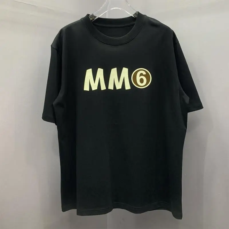 

Summer Simple Letter Mm6 Margiela T-shirts Fashion Contrast Color Print Casual Top Tee High Quality Cotton Couple Short Sleeves