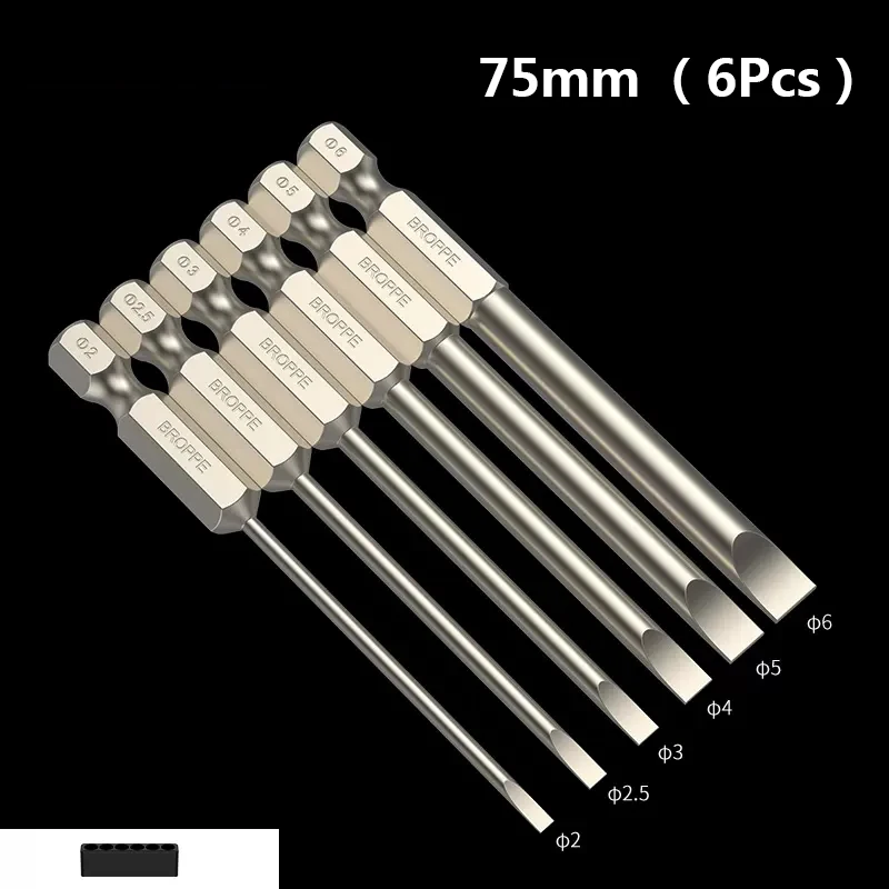 

Броппе магнитные биты для отвертки с плоской головкой S2 50/75/100 мм