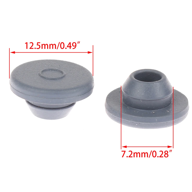 

100Pcs Rubber Stoppers Self Sealing Injection Ports Inoculation Medical for Sealing Organizer 13mm Glass Bottles Vials Opening