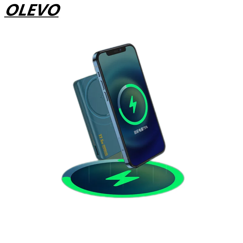 

5000mAh Magnetic Power Bank 15W Wireless Charger With Bracket For iPhone 13 Xiaomi Huawei Samsung Portable External Battery