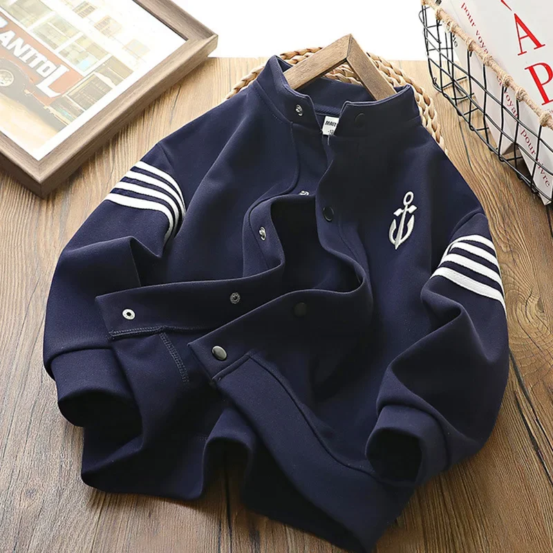 Детская модная универсальная куртка 2024 осенняя бейсбольная форма топ в