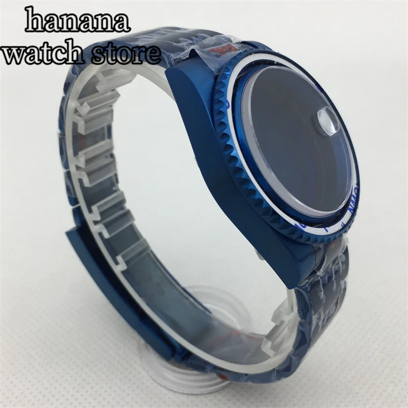 Браслет BLIGER чехол 40 мм 120 дюйма с синим покрытием для NH35 NH36 NH34 ETA2824 PT5000 Miyota9015