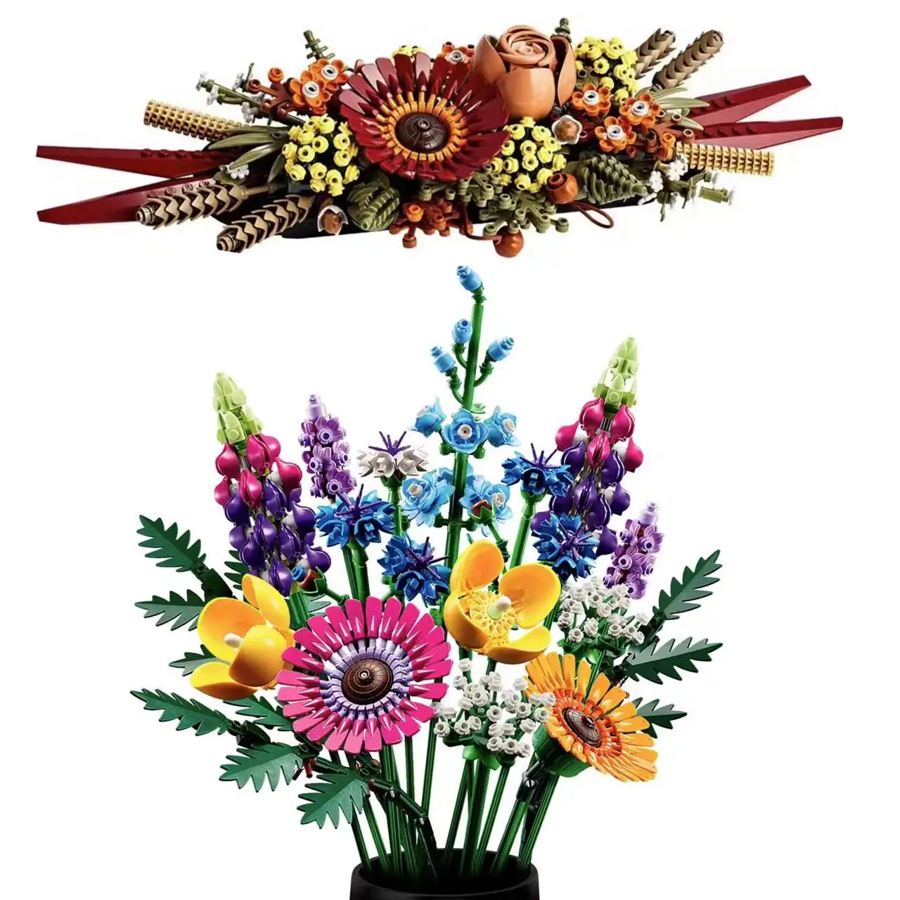 

2023 new Presale 10313 Wildflower Bouquet Flowers 10314 Dried Flower Center Block Brick Toy Plant Pot Gift Kids Set