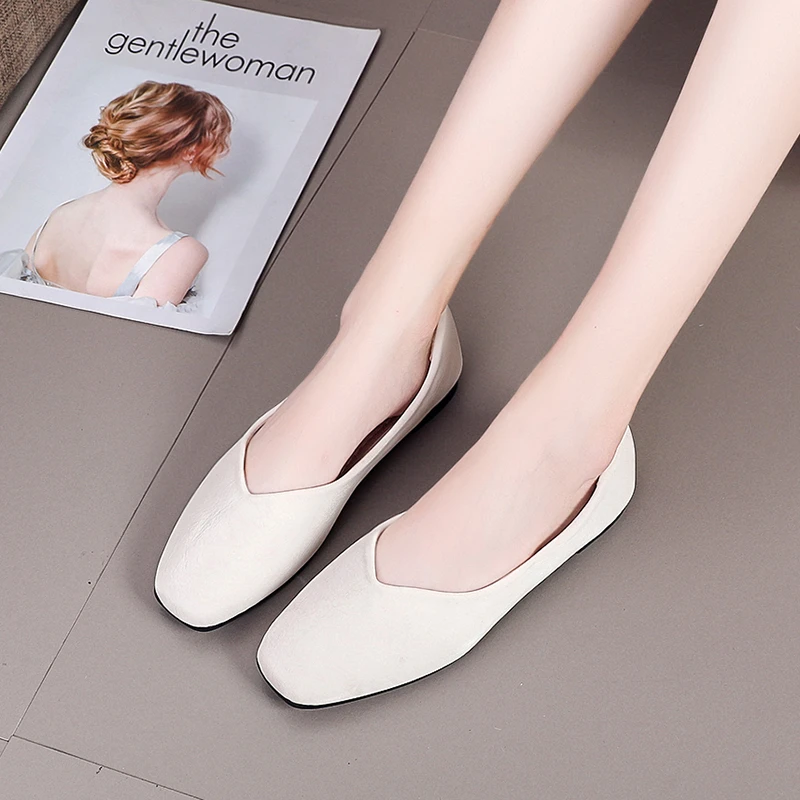 

Women 2022 Spring and Autumn New Fashion Versatile Casual Comfortable Round Head Flat Bottom Commuter Slip on Lazy Shoes