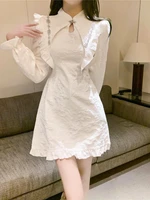 spring chic kawaii dress women sexy party elegant mini dress female long sleeve casual korean style designer sweet dress 2022