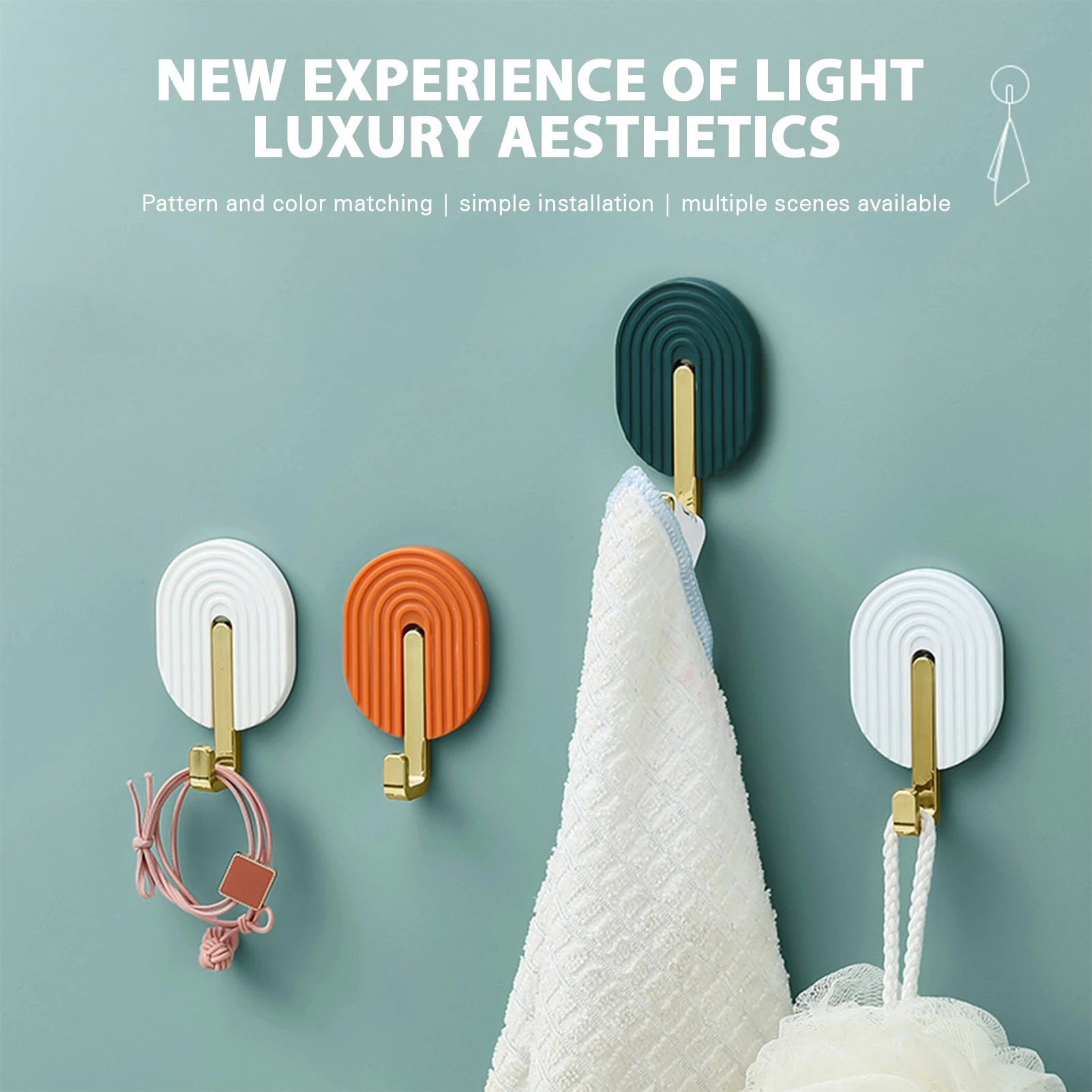 

Самоклеящийся настенный крючок, многофункциональный крючок для хранения полотенец без отверстий, крючок для полотенец, вешалка для сумок, ...