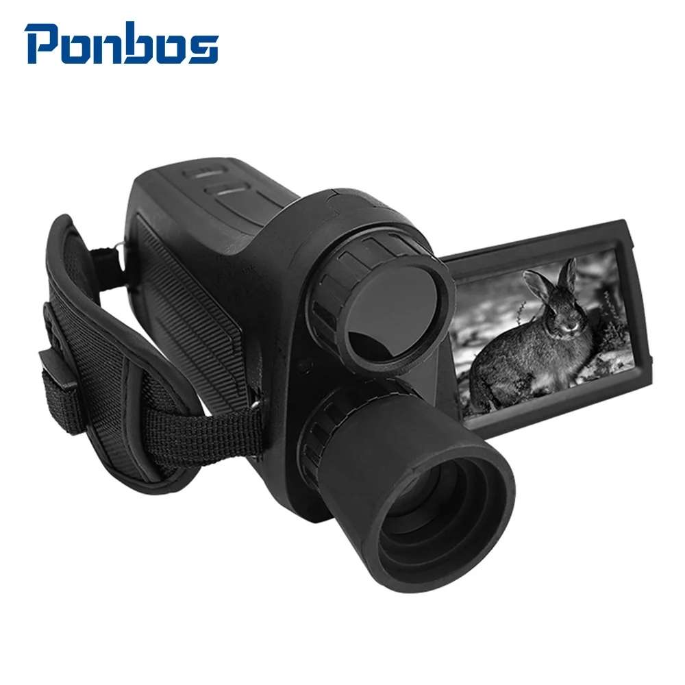 

Ponbos NV2186 Handheld HD Monocular Telescope 600M Full Dark 8X Digital Zoom Infrared Night Vision Camera for Hunting Camping