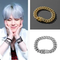 2022 kpop new proof suag with the same buckle chain zircon bracelet trend men hip hop rock jewelry couple accessories gift