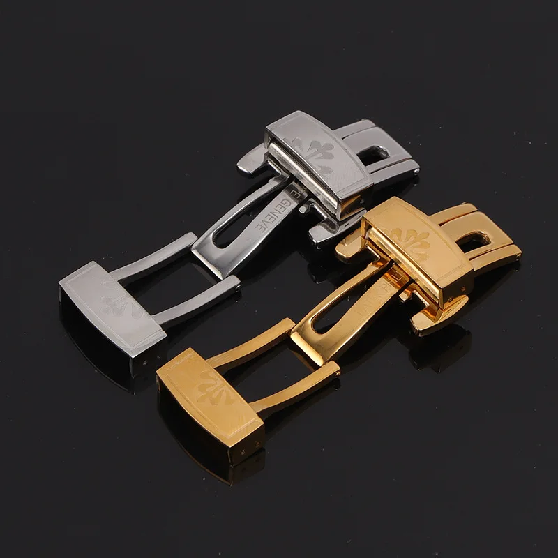 Stainless Steel For Patek Philippe  Watch Buckle Butterfly Clasp Rubber Buckle Stainless Steel18mm20mmstrap Folding Watch Buckle