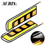 for car led flexible cob blade daytime running light strip soft glue white yellow 7 shaped highlight no remote control auto lamp