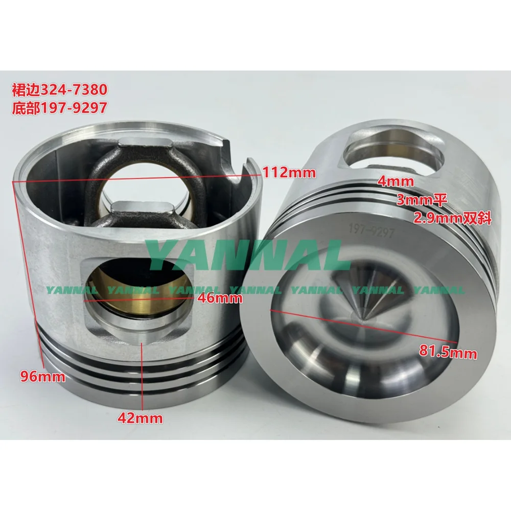 324-7380+197-9297 Поршневая труба и поршневая юбка для деталей двигателя Caterpillar C-9