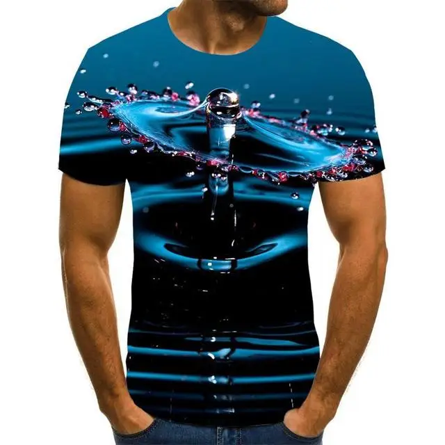 

Blue Flaming tshirt Men Women t shirt 3d t-shirt Black Tee Casual Top Anime Camiseta Streatwear Short Sleeve Tshirt Asian size