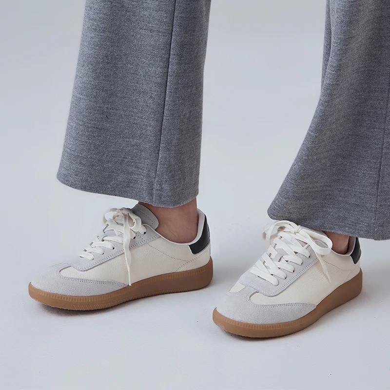 Women's Genuine Leather Shoes New Fashion Comfortable Casual Retro Running German Training Sneaker 3048