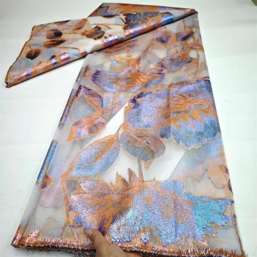 Африканская жаккардовая парча роскошная ткань дамасская французская сетка из