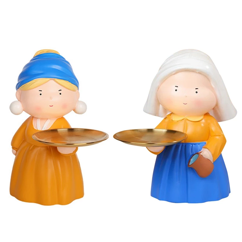 

Креативные художественные декоративные украшения для девочек, металлические лотки, косметические лотки для хранения ювелирных изделий, ло...