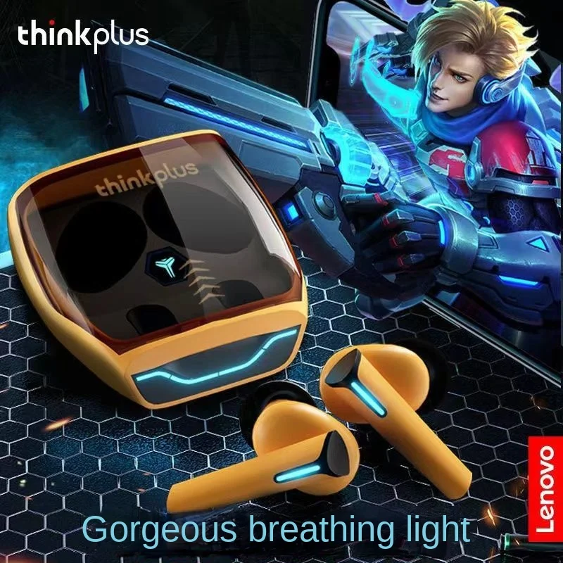 

Lenovo Gaming Bluetooth Headset XG02Pro In-Ear Cool Bumblebee Intelligent Noise Reduction Low Latency Wireless Bluetooth Headset