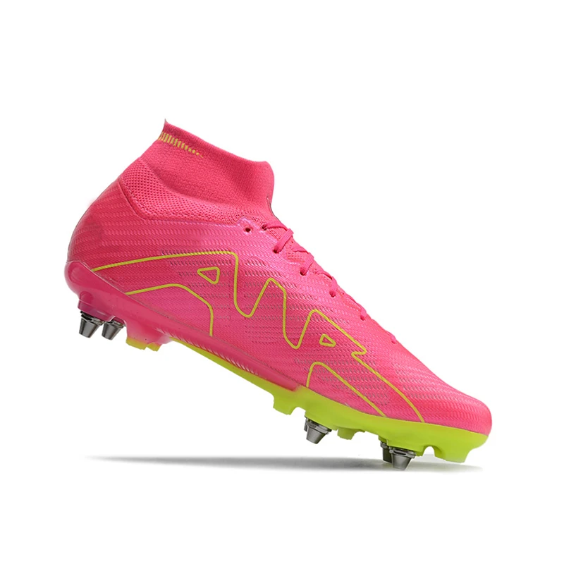 Men's High Ankle Football Boots SG Soccer Shoes Anti-Slip Outdoor Grass Training Sports Cleats Sneakers