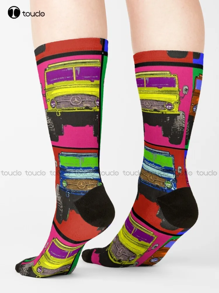 

Unimog - Pop Art Car, Truck, Retro, Old School Socks Bulk Socks Personalized Custom Unisex Adult Teen Youth Socks Harajuku Gift