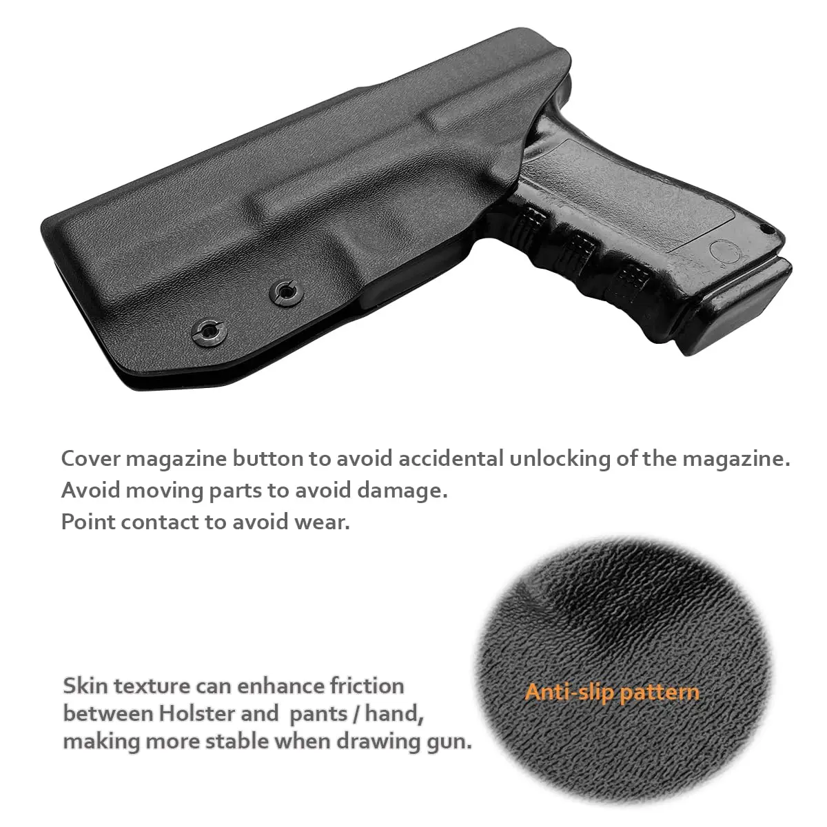 Кобура IWB Kydex с когтями подходит: Glock 17 (Gen 1-5) / 22 31 3-4) -внутренний пояс для скрытой