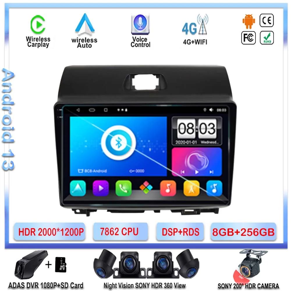 

7862 процессор Android13 8 ядер для KIA Ray 2011-2017 автомобильный Dvd Авторадио Стерео GPS навигация мультимедийный плеер Carplay головное устройство BT