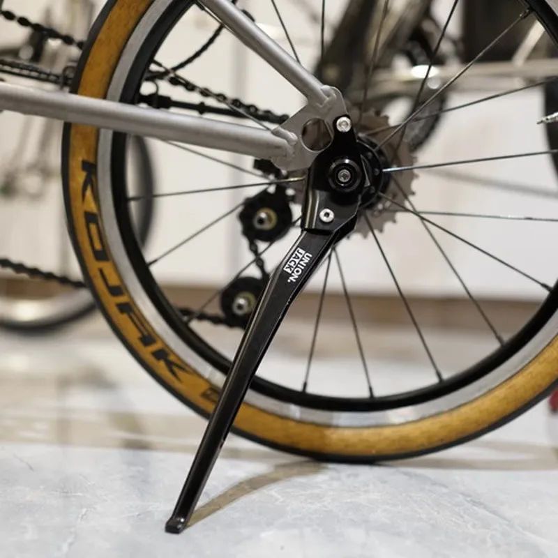Фото UnionJack для Brompton A/C/P/T-Line складной велосипед с ЧПУ из алюминиевого сплава, опорный кронштейн для парковочной ноги №1