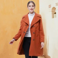 fashion women luxupious wool woolen overcoat coats 2022 fashion temperament vintage pockets jacket elegant chic outerwear robe