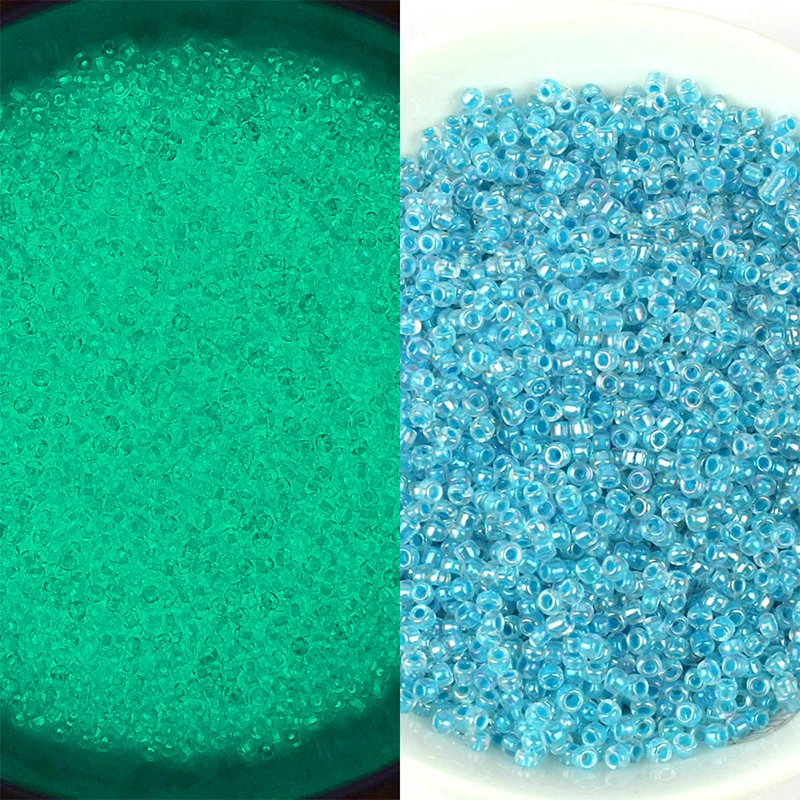 165 шт./лот 3 мм светящиеся прозрачные стеклянные бусины японская форма 8/0