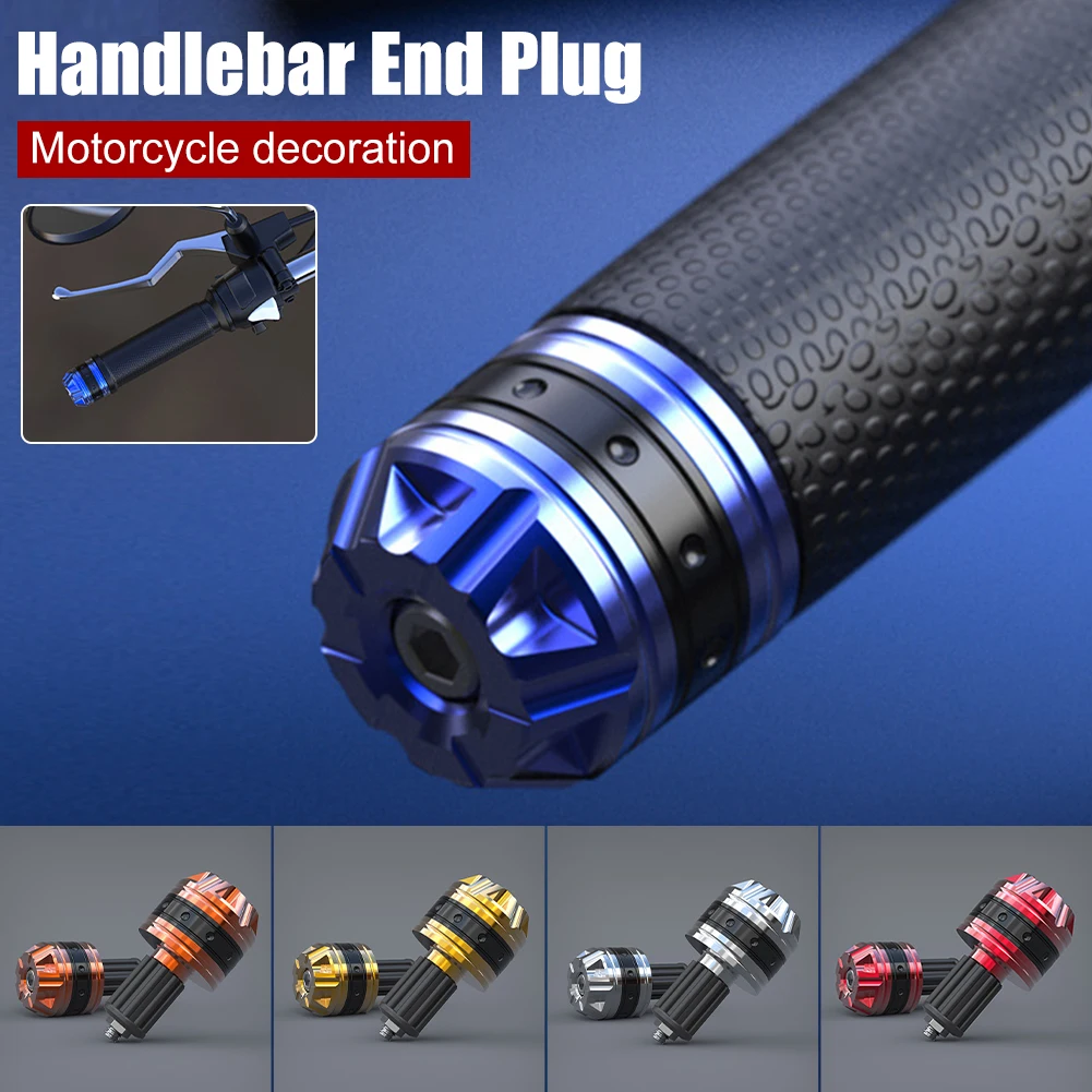 

1Pair Motorcycle Handlebar Grip Bar End 16-18mm Plug Aluminum Alloy Handlebar Plug Cover Handlebar Bicycle Accessories