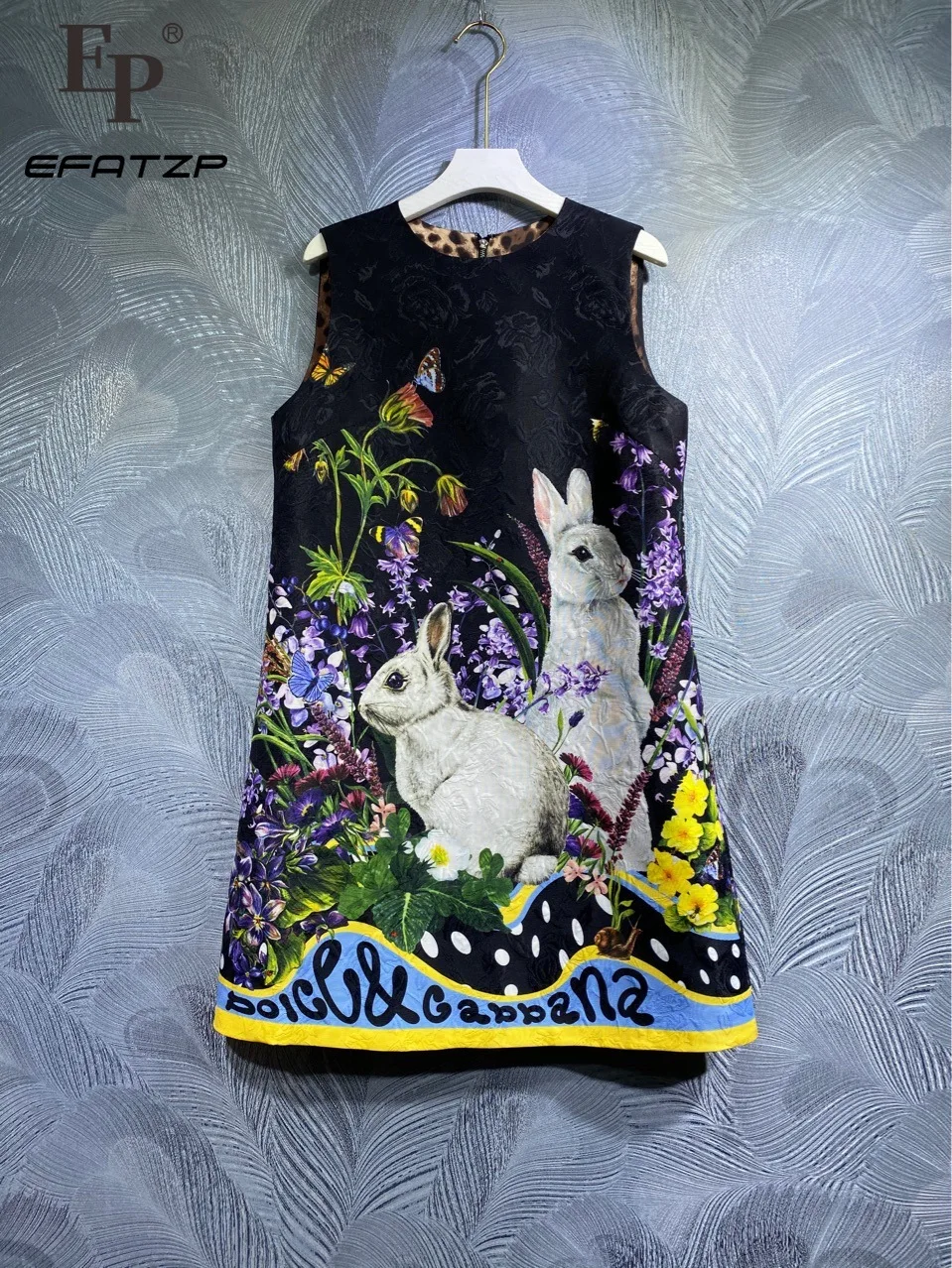 

EFATZP высококачественное раннее летнее женское модное дизайнерское жаккардовое платье без рукавов с фиолетовым принтом Элегантные платья мини на бретелях