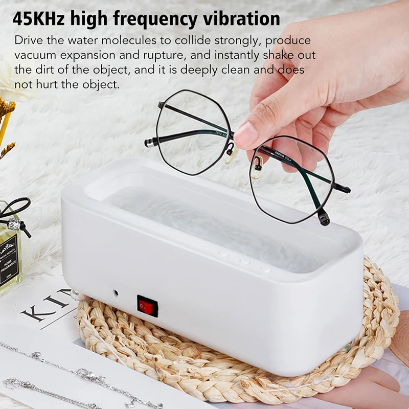 

Household Ultrasonic Cleaning Machine 45000Hz High Frequency Vibration Wash Cleaner Jewelry Glasses Makeup Brush Watch Washer